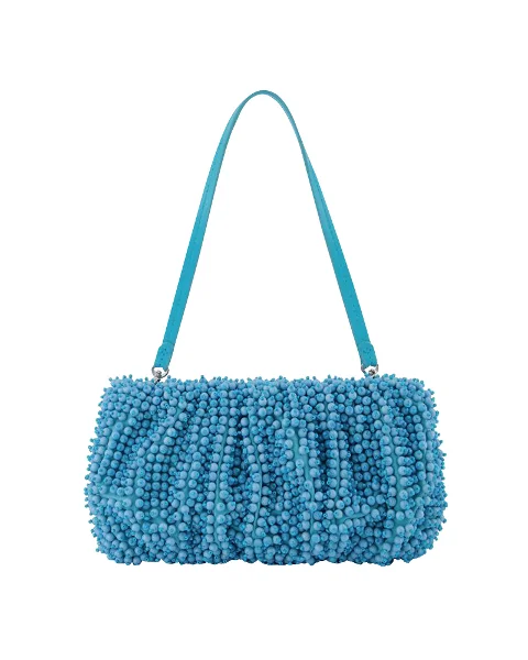 Blue Leather Staud Handbag