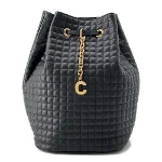 Black Leather Celine Backpack