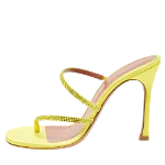 Yellow Satin Amina Muaddi Sandals