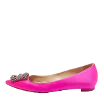 Pink Satin Manolo Blahnik Flats