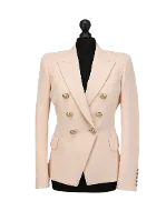 Pink Wool Balmain Jacket