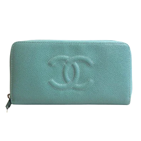 Blue Leather Chanel Wallet