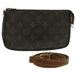 Brown Canvas Louis Vuitton Pochette Accessoires