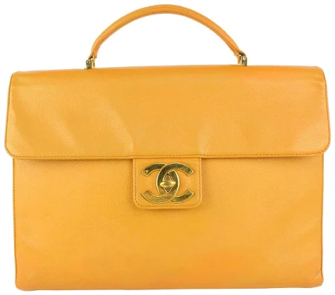 Orange Leather Chanel Briefcase