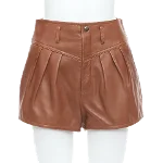 Brown Leather Yves Saint Laurent Shorts