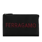 Black Leather Salvatore Ferragamo Clutch