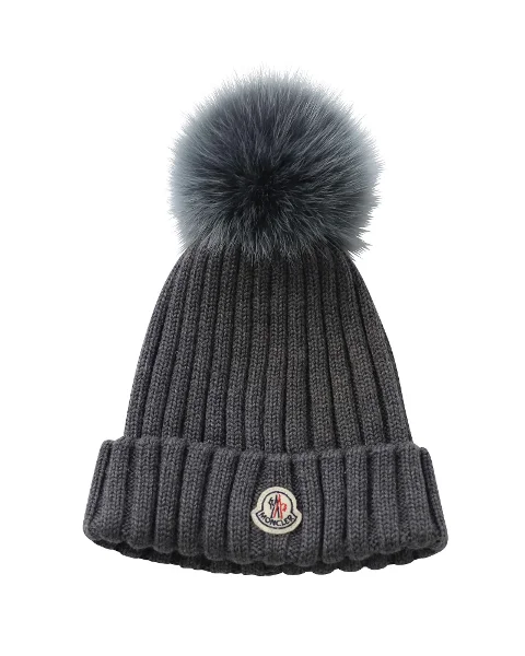 Grey Wool Moncler Hat