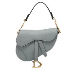 Blue Leather Dior Saddle Bag