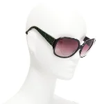 Green Leather Linda Farrow Sunglasses