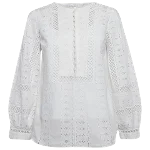 White Cotton Oscar de la Renta Top