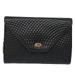 Black Leather Bally Clutch