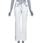 White Cotton Fendi Pants