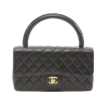 Black Leather Chanel Handbag