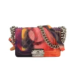 Multicolor Leather Chanel Boy Bags