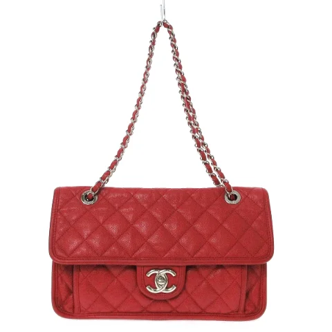 Red Leather Chanel Flap Bag