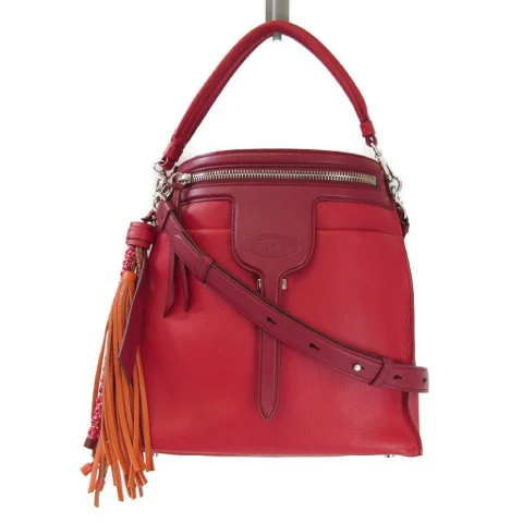 Red Leather Tod's Handbag