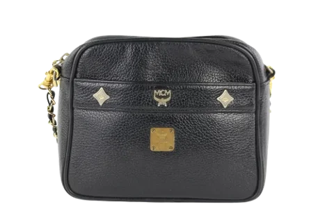 Black Leather Mcm Shoulder Bag