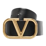 Black Leather Valentino Belt