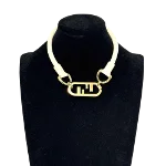 Gold Leather Fendi Necklace