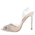 White Fabric Aquazzura Heels