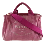 Pink Canvas Prada Canapa Tote