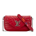 Red Leather Louis Vuitton New Wave