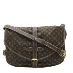 Brown Canvas Louis Vuitton Saumur