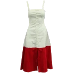 Red Cotton Staud Dress