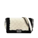 White Fabric Chanel Flap Bag