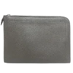 Grey Fabric Hermès Clutch