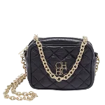 Black Leather Carolina Herrera Crossbody Bag