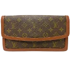 Brown Cotton Louis Vuitton Pochette Dame