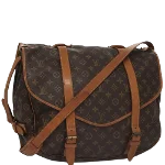 Brown Canvas Louis Vuitton Saumur