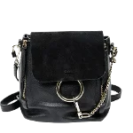 Black Leather Chloé Backpack