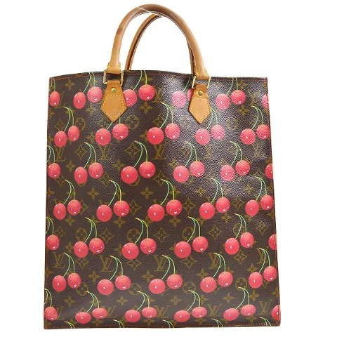 Louis Vuitton Sac Plat Hand Tote Bag Monogram Cherry M95010 90112