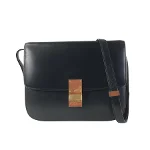 Black Leather Celine Shoulder Straps