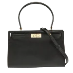 Black Leather Tory Burch Handbag