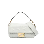 White Leather Fendi Baguette