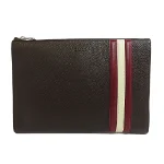 Brown Leather Bally Clutch