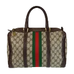 Beige Canvas Gucci Boston Bag