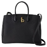 Black Leather Burberry Shopper