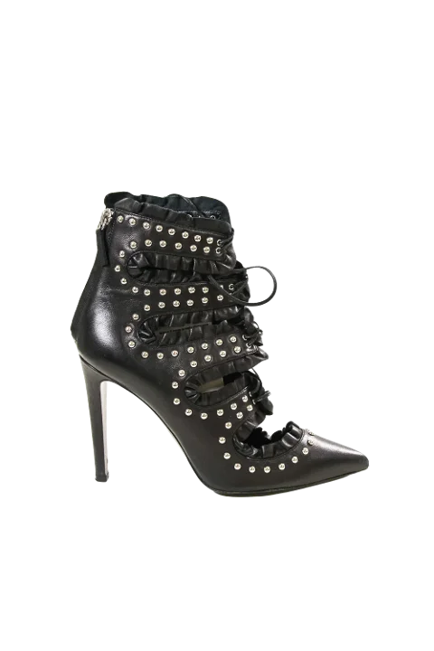 Black Leather Altuzarra Heels