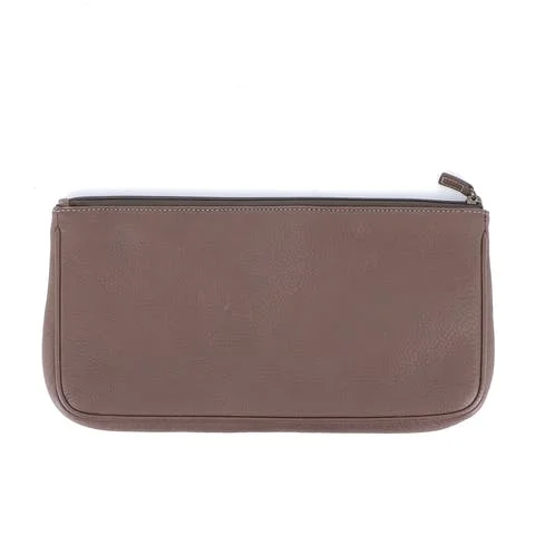 Brown Leather Dior Clutch