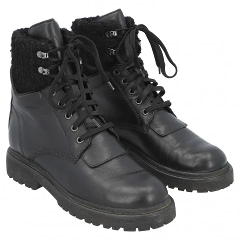 Black Leather Moncler Boots