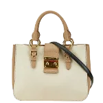 Beige Leather Miu Miu Tote