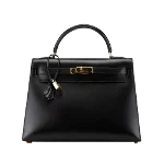 Black Leather Hermès Kelly