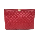 Red Leather Chanel Clutch