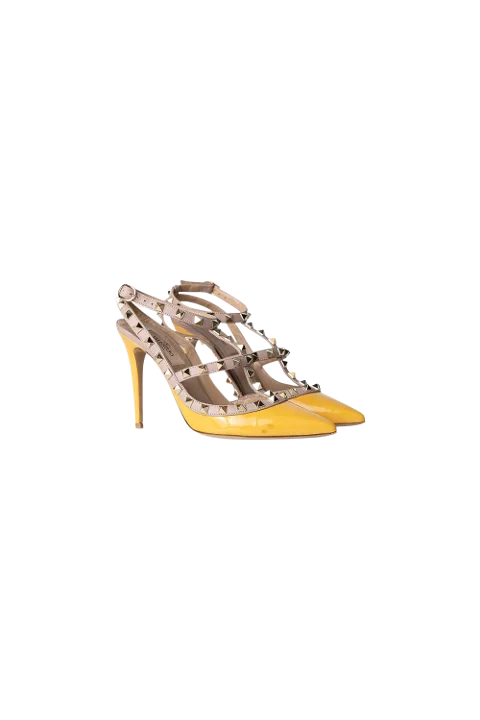 Yellow Leather Valentino Heels