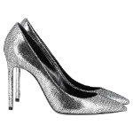 Silver Leather Yves Saint Laurent Heels