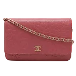 Pink Leather Chanel Wallet on Chain